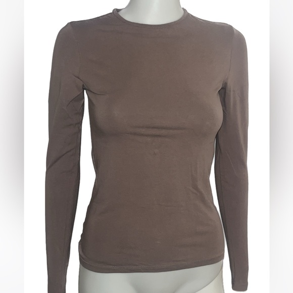 Tan womens long sleeve T-shirt size M - Picture 1 of 7